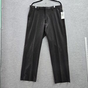 Calvin Klein Men Pants 34W 30L Charcoal Dress Pants Straight Fit Button 29" NWT